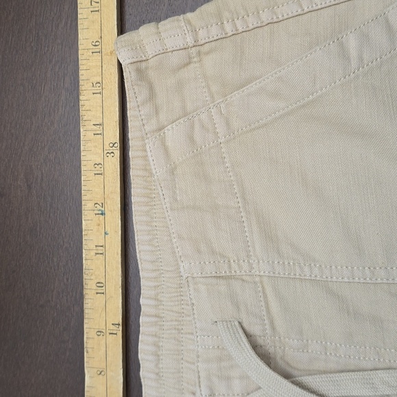 J. CREW Women's M Beige Cropped Pants Elastic Waist Relaxed Fit Linen Blend - Picture 8 of 8